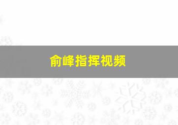 俞峰指挥视频