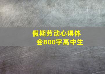 假期劳动心得体会800字高中生