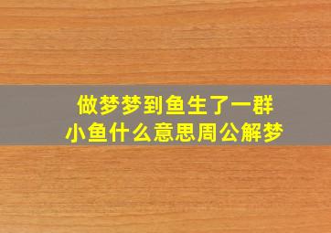 做梦梦到鱼生了一群小鱼什么意思周公解梦