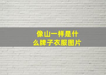 像山一样是什么牌子衣服图片