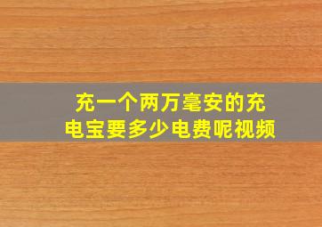 充一个两万毫安的充电宝要多少电费呢视频