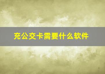 充公交卡需要什么软件