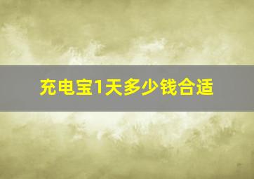 充电宝1天多少钱合适