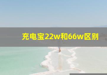 充电宝22w和66w区别