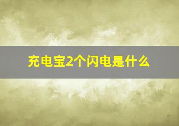 充电宝2个闪电是什么