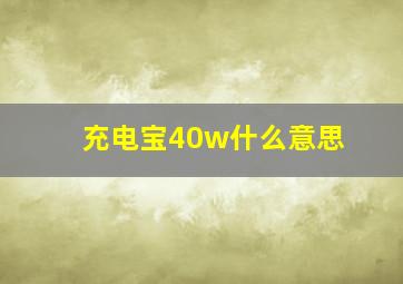 充电宝40w什么意思