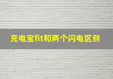 充电宝fit和两个闪电区别