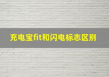 充电宝fit和闪电标志区别