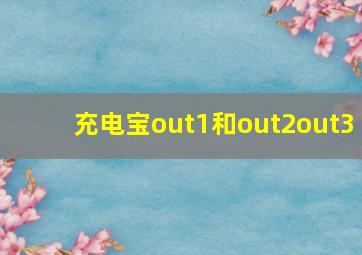 充电宝out1和out2out3