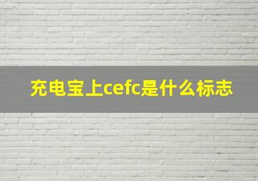 充电宝上cefc是什么标志