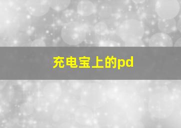 充电宝上的pd