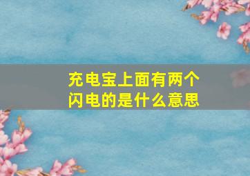 充电宝上面有两个闪电的是什么意思