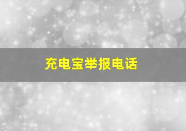 充电宝举报电话