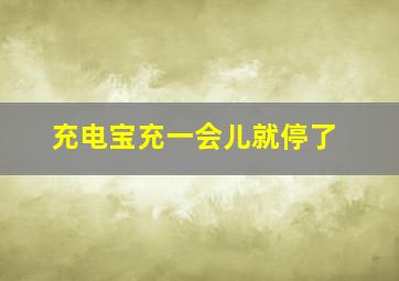 充电宝充一会儿就停了