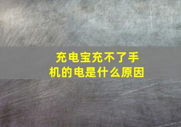 充电宝充不了手机的电是什么原因