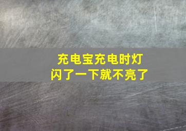 充电宝充电时灯闪了一下就不亮了