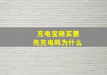 充电宝刚买要先充电吗为什么