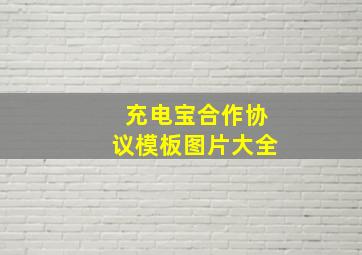 充电宝合作协议模板图片大全