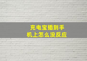 充电宝插到手机上怎么没反应