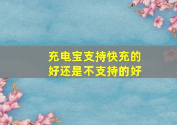 充电宝支持快充的好还是不支持的好