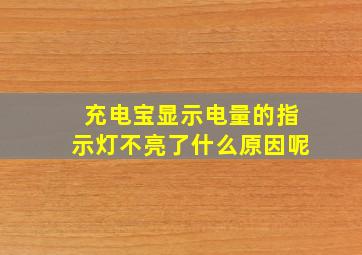 充电宝显示电量的指示灯不亮了什么原因呢