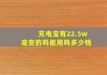 充电宝有22.5w毫安的吗能用吗多少钱