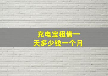 充电宝租借一天多少钱一个月