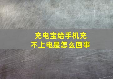 充电宝给手机充不上电是怎么回事