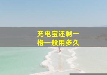 充电宝还剩一格一般用多久