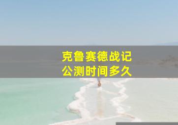 克鲁赛德战记公测时间多久