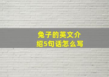 兔子的英文介绍5句话怎么写