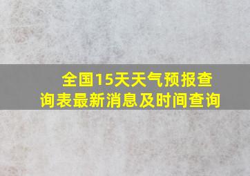 全国15天天气预报查询表最新消息及时间查询