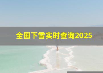 全国下雪实时查询2025