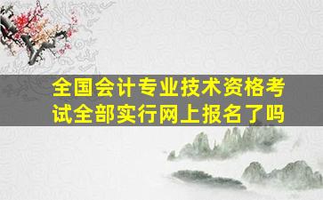 全国会计专业技术资格考试全部实行网上报名了吗