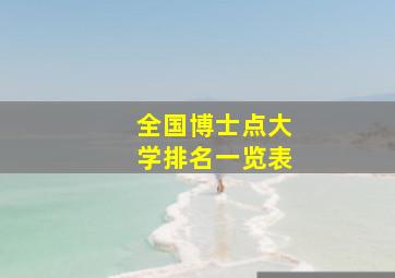 全国博士点大学排名一览表