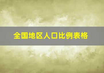 全国地区人口比例表格