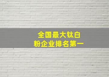 全国最大钛白粉企业排名第一