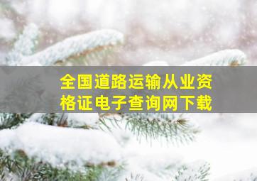 全国道路运输从业资格证电子查询网下载