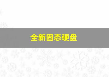 全新固态硬盘