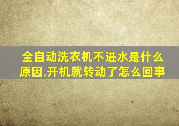 全自动洗衣机不进水是什么原因,开机就转动了怎么回事