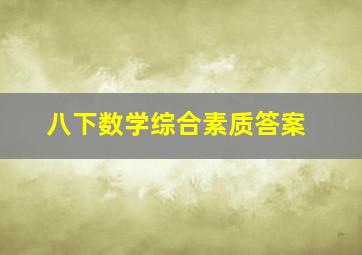 八下数学综合素质答案