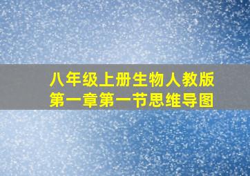 八年级上册生物人教版第一章第一节思维导图