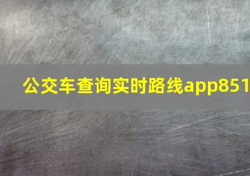 公交车查询实时路线app851