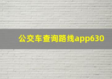 公交车查询路线app630