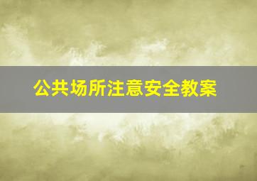 公共场所注意安全教案