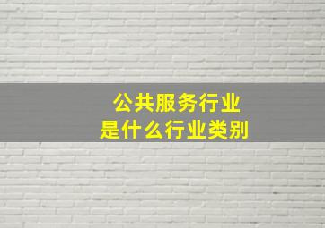 公共服务行业是什么行业类别