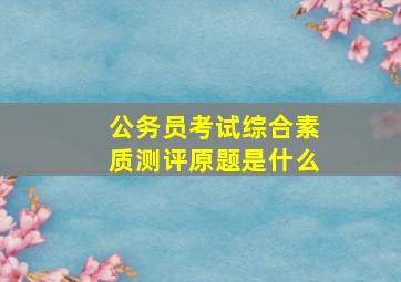 公务员考试综合素质测评原题是什么