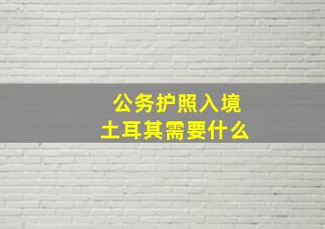 公务护照入境土耳其需要什么