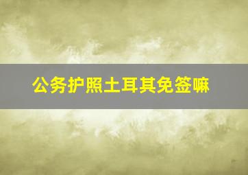 公务护照土耳其免签嘛