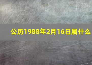 公历1988年2月16日属什么